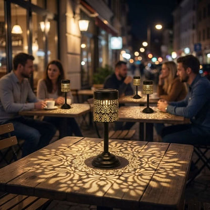 Metal Solar Table Lamp for Cozy Evening Lighting