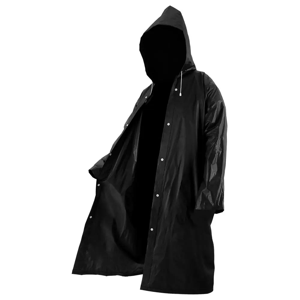 Unisex Waterproof Rain Poncho in Black | 145 x 70 cm