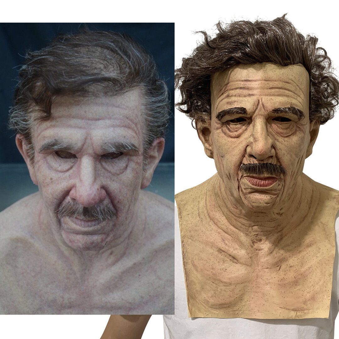 Realistic Latex Halloween Mask for Adults – Creepy Old Man Design