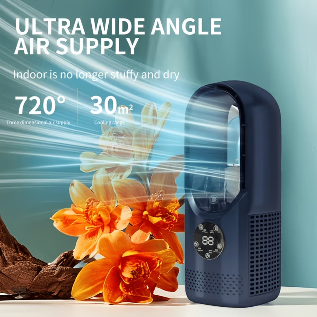 Portable Bladeless Fan with 720° Cooling – Air Cooler for UK