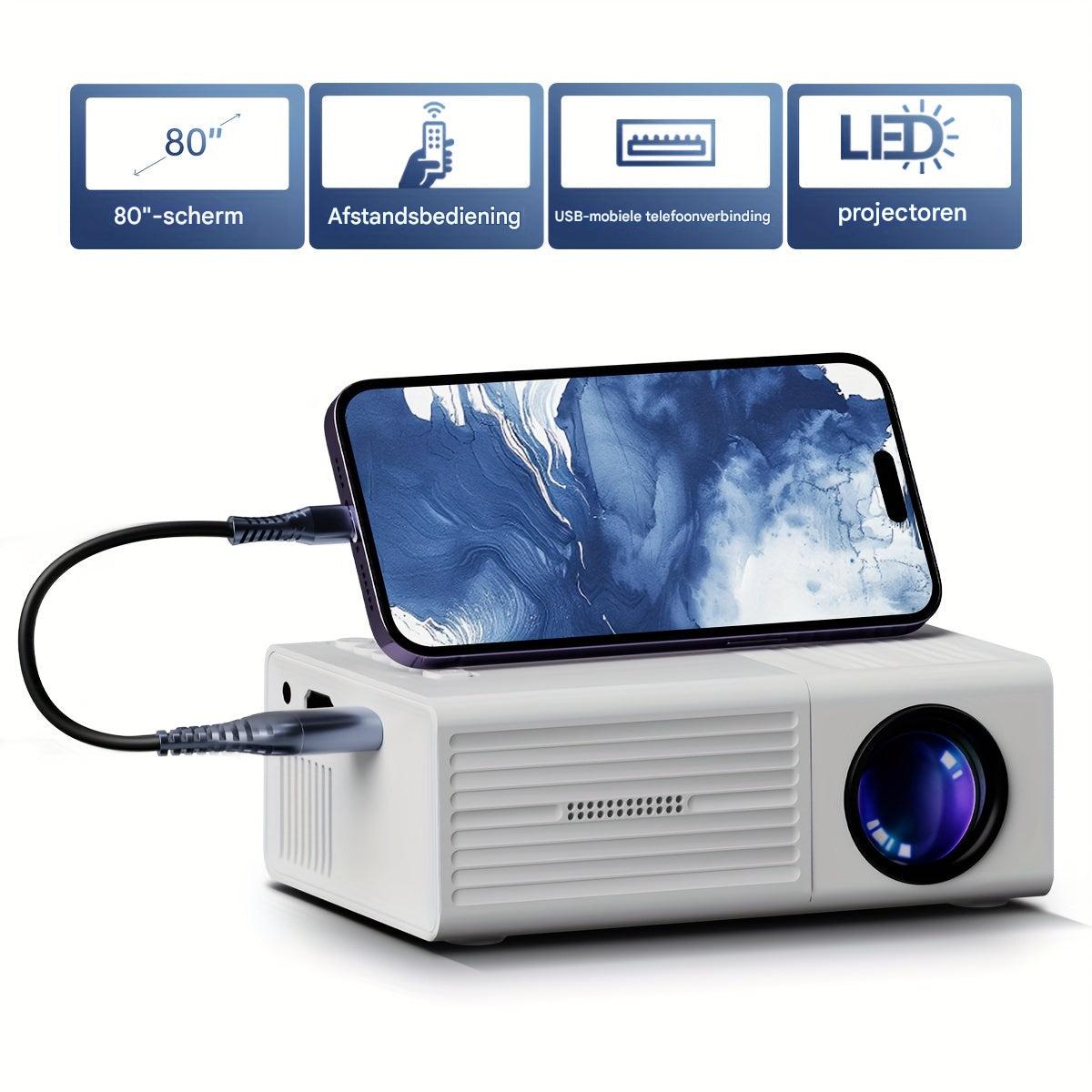 Portable Mini Projector | 3000 Lumens | Energy Efficient | HDMI & USB Ports