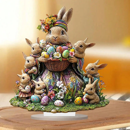 Easter Bunny House Decoration Pendant | Acrylic Ornament for Home & Office | Spring Table Centerpiece