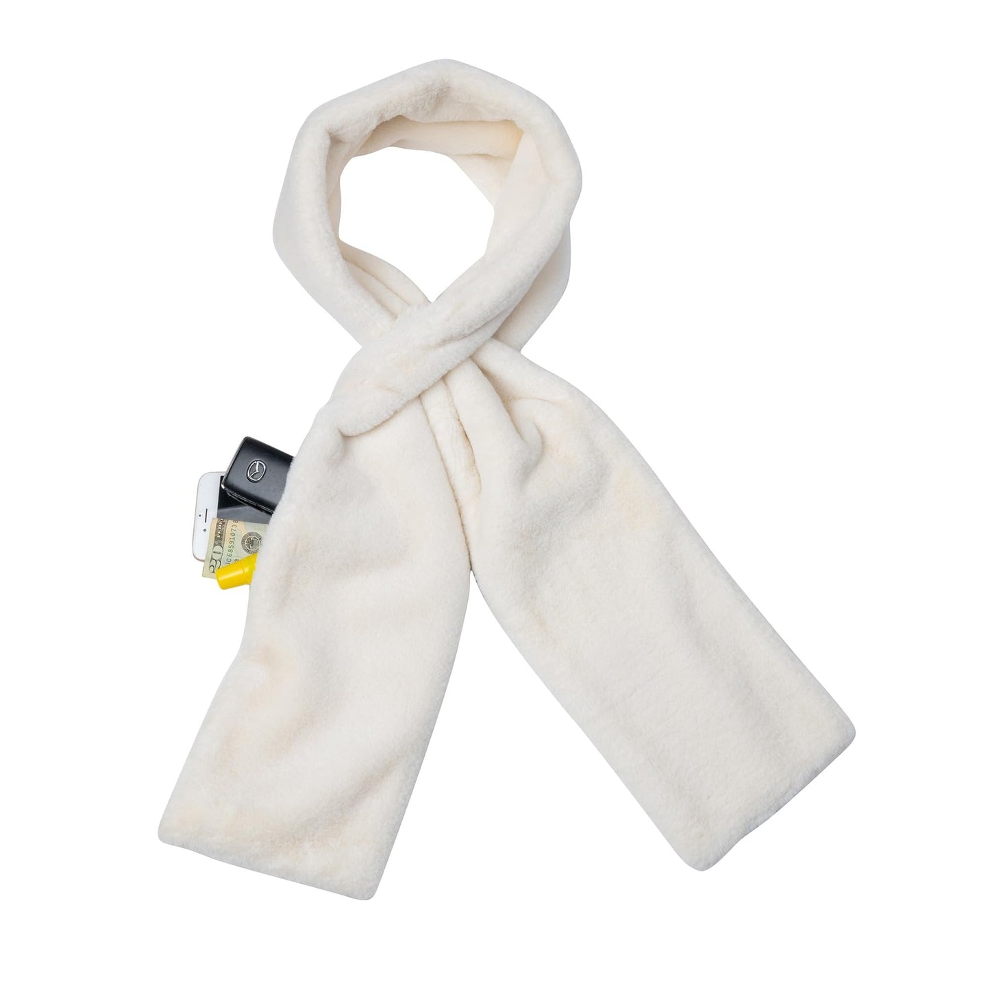 Chic Faux Fur Infinity Scarf with Hidden Zip Pocket