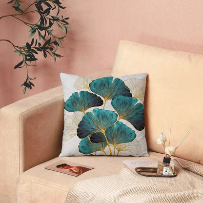 Soft and Cozy Cushion Cover with Ginkgo Leaf Design | 45×45 cm
