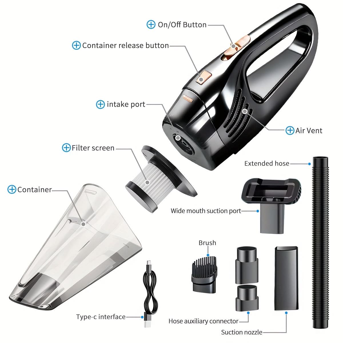 Portable Cordless Handheld Vacuum for Easy Cleaning