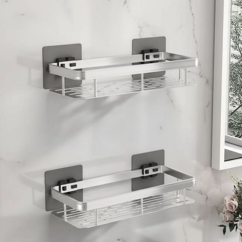 Drill-Free Bathroom Shelf for Stylish and Organized Spaces