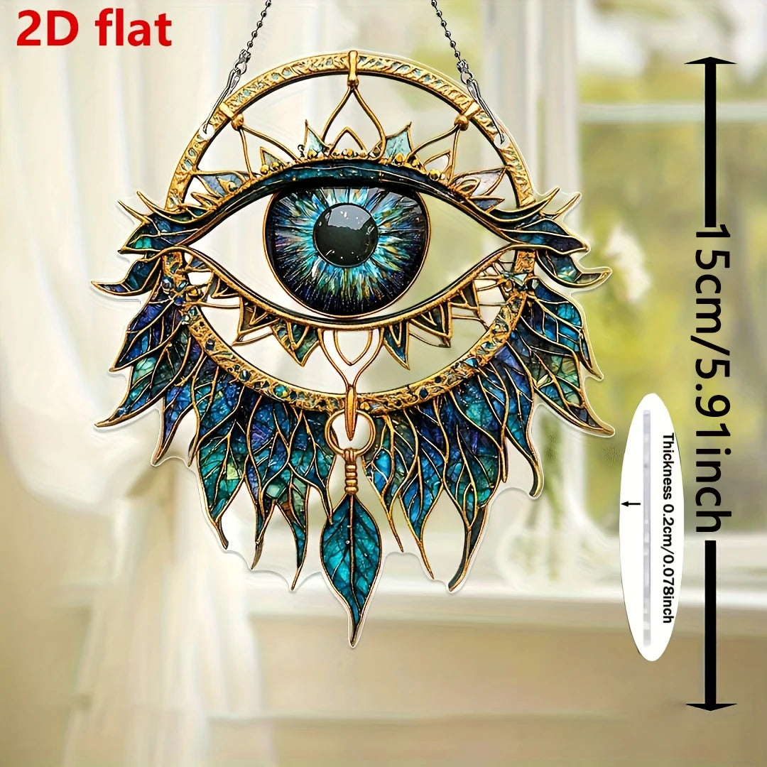 Evil Eye Window Decor | Sun Catcher & Wind Chime | Home, Garden & Car Protection