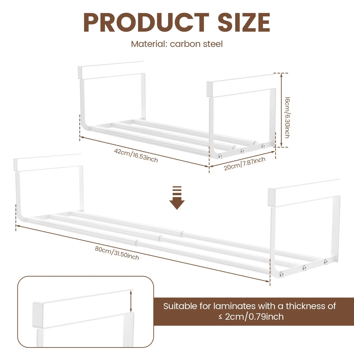 Adjustable Under-Counter Shelf | Versatile Storage Basket | Steel Frame | Extends 15.2–27.8 inches