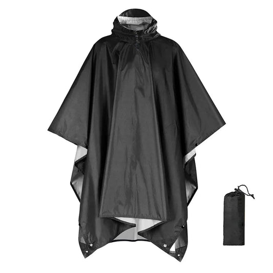 3-in-1 Waterproof Outdoor Poncho with Hood | Tarp & Bivvy 220x140 cm