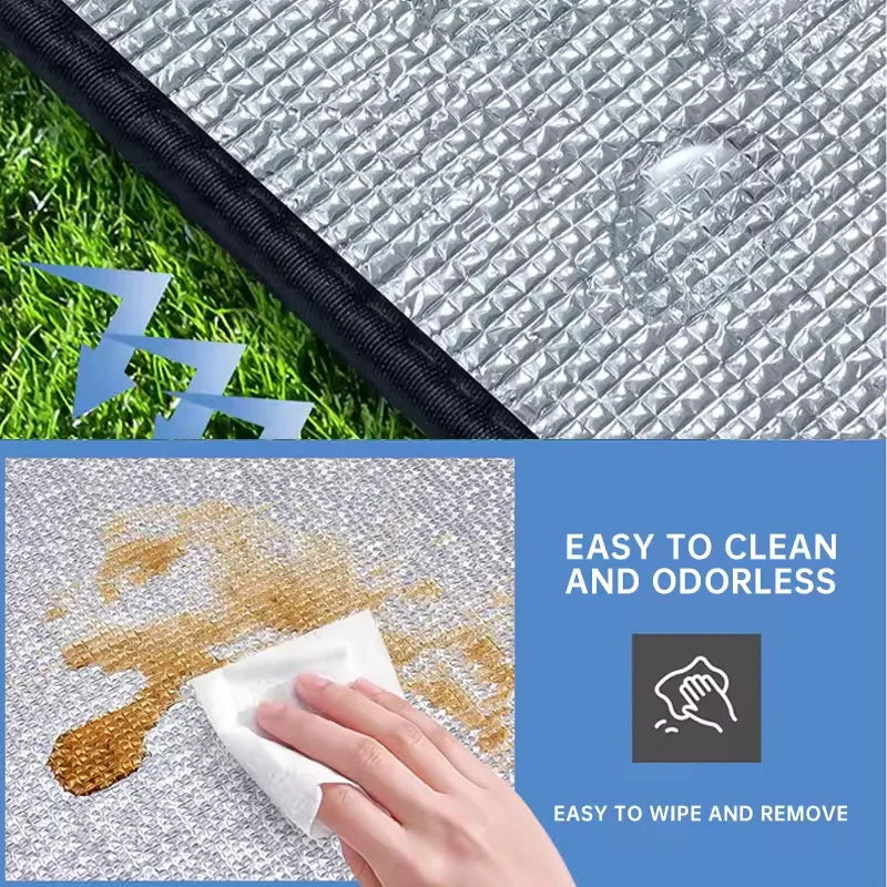 Waterproof Picnic Blanket for Outdoor Use | Double-Layered Aluminium Foil | Moisture Resistant & Portable for Camping and Beach