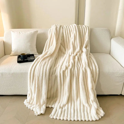 Cozy Striped Blanket | Soft Throw for Sofa & Bed | Lightweight All-Season Warmth | Trendy Spring Home Decor