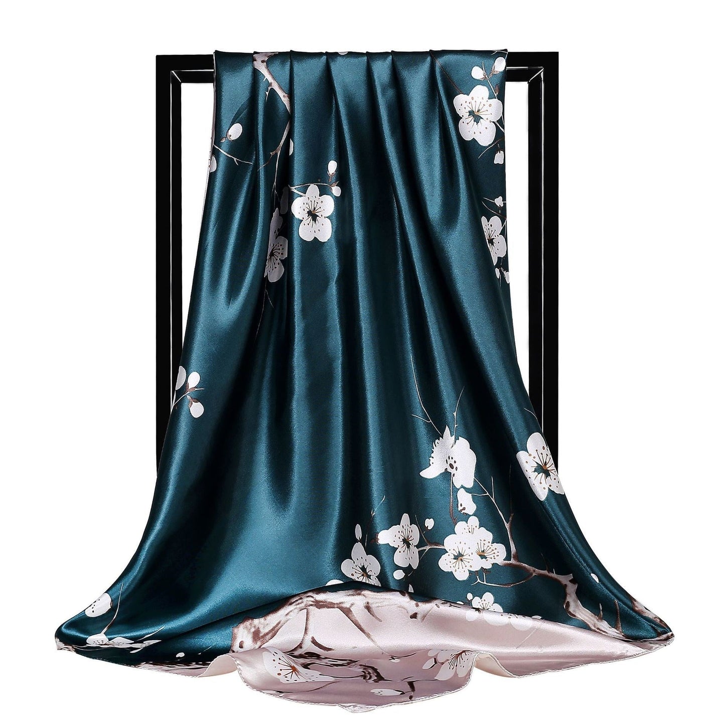 Large Square Simulation Silk Scarf – Versatile Fashion Accessory