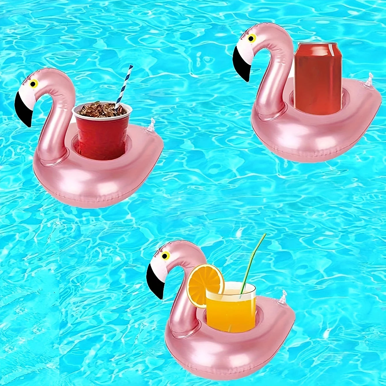 Inflatable Flamingo Drink Holder | Floating Pool Cup Holder | Portable Beverage Coaster