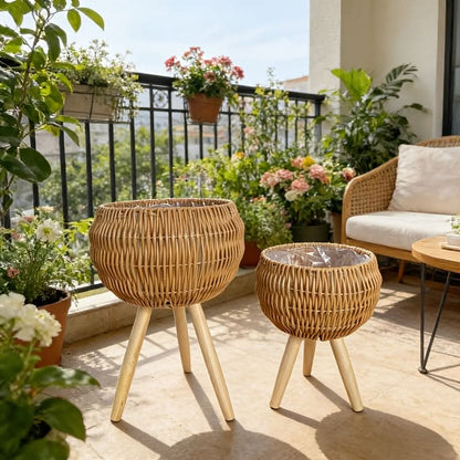 Indoor Boho Planter Basket Set for Stylish Greenery Decor