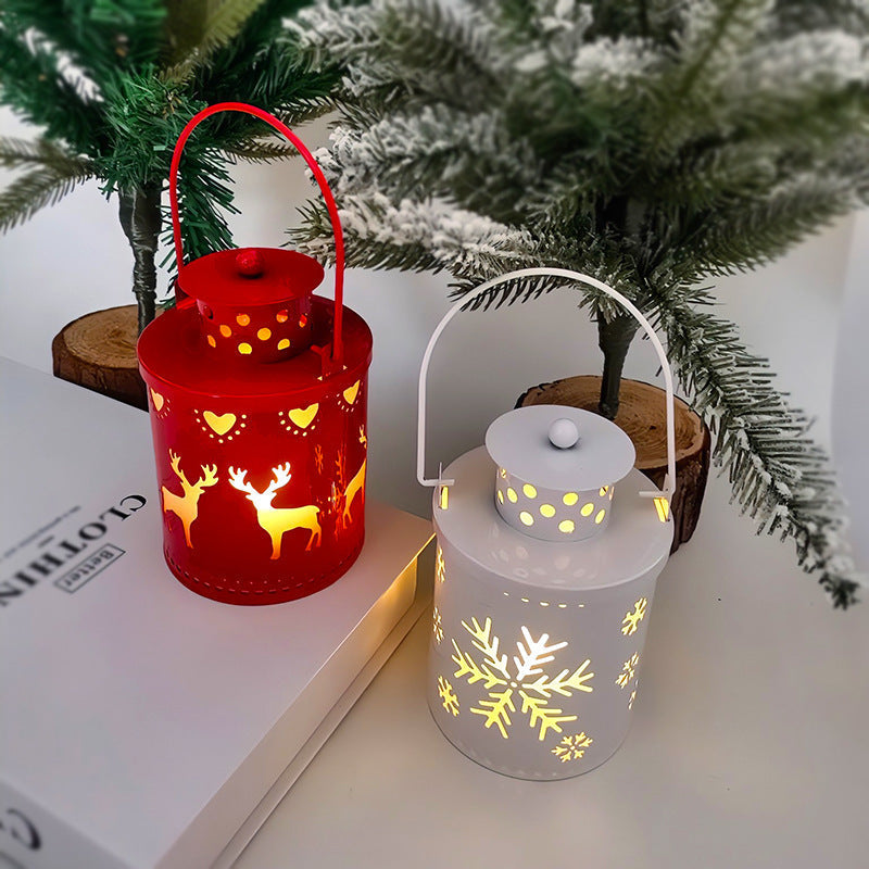 Flickering LED Light Christmas Candle – Indoor Decorative Iron Holder