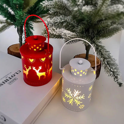 Flickering LED Light Christmas Candle – Indoor Decorative Iron Holder