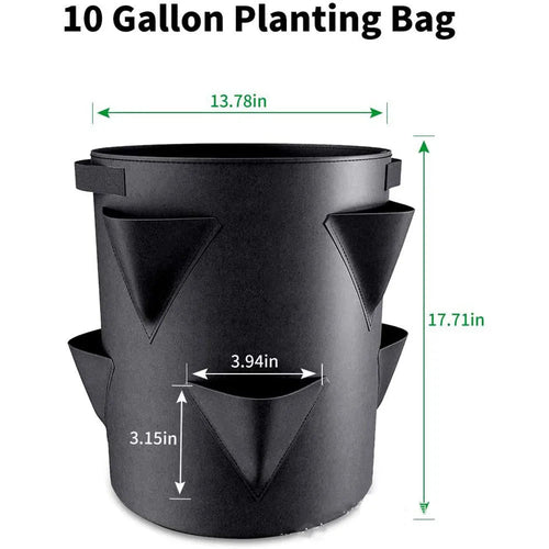 Breathable Strawberry Planting Bag | 5/7/10 Gallon Sizes (20–45 × 25–35 cm) | Container for Balcony and Garden Plants