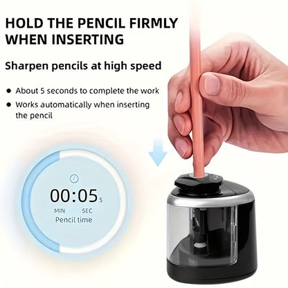 Compact and Quick Automatic Pencil Sharpener with USB Connection
