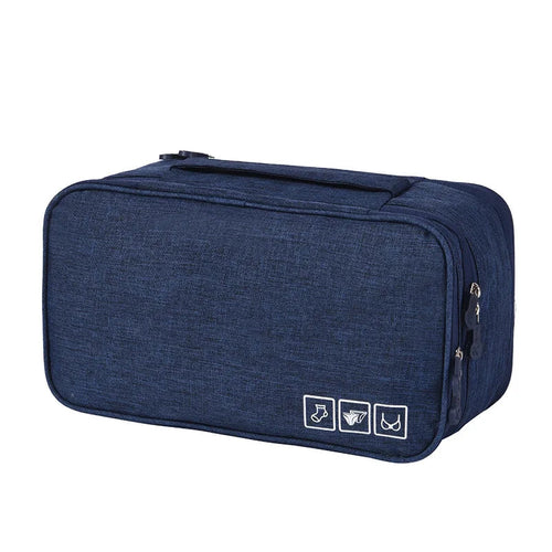Travel Storage Bag with Multiple Compartments for Lingerie and Cosmetics – Waterproof Polyester