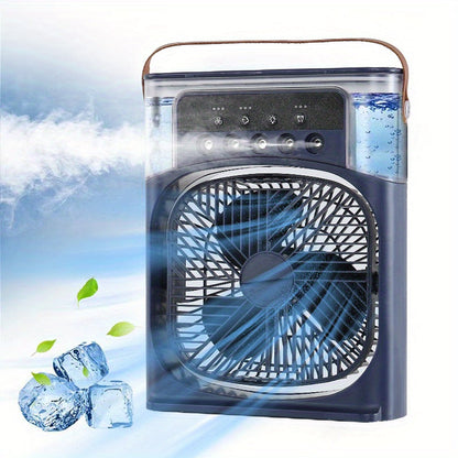 Compact Air Cooler for Home and Office - 3-Speed Hydrocooling Fan with 5 Humidifier Spray Heads