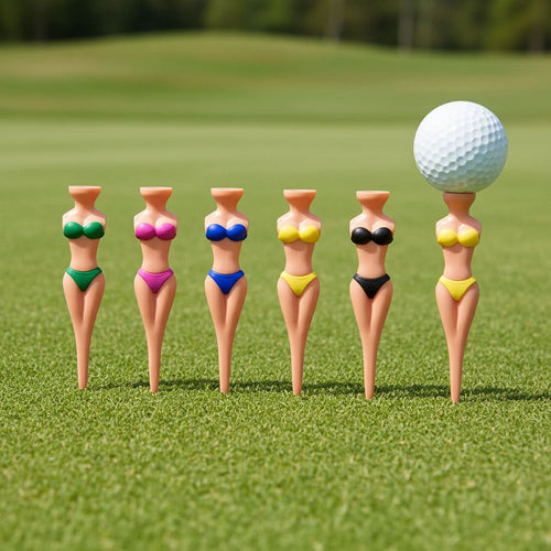 Novelty Golf Tees Set for Bikini Lovers - 5 Pieces