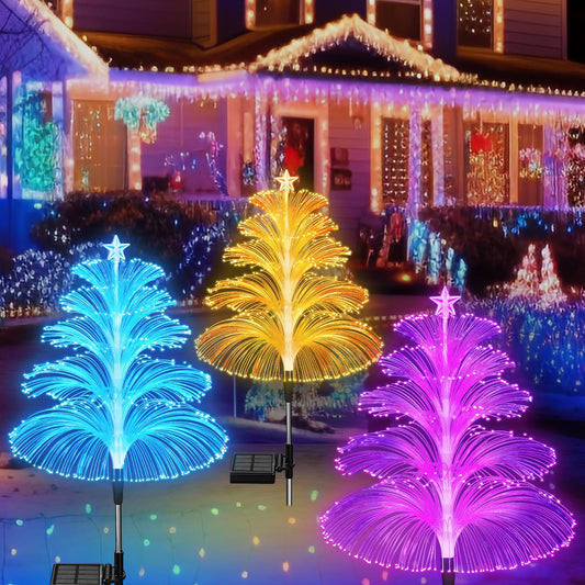 Solar Garden Light Set with 3 Color Changing LED Lights