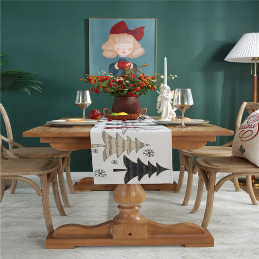 Christmas Tree and Snowflake Table Runner - Winter Lane Decor [Last Day Discount]