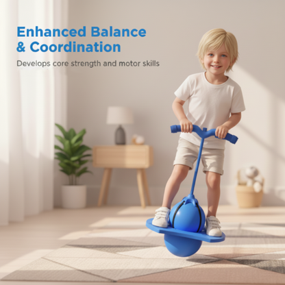 BounceFit Trainer with Non-Slip Platform | Jump Ball for All Ages | Balance & Coordination Exercise | Blue, Pink, Purple