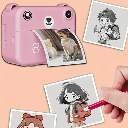 Compact Instant Camera for Kids - 1080P HD, Photo & Video, Includes Print Paper & USB Charger