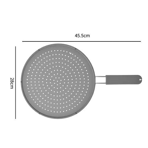 Splash Shield for Pans | Heat-Resistant Silicone Lid with Stainless Steel Handle for Cookware up to 28 cm