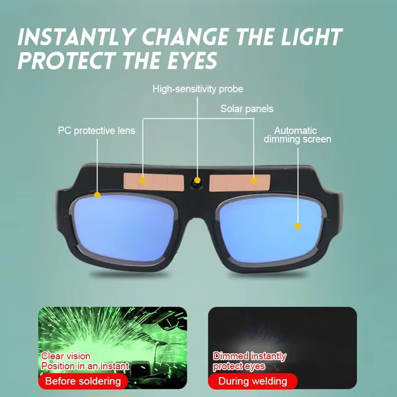 Safety Glasses with Auto-Darkening Feature for Welding