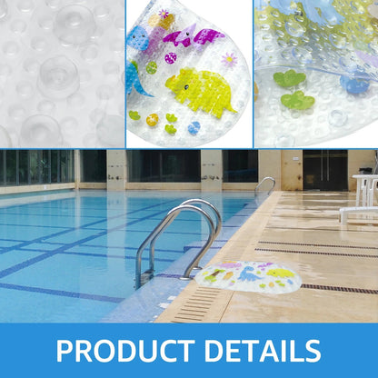 Non-Slip Kids Bath Mat | PVC Suction Cups | 27x15 in Cartoon Design