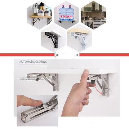 Space-Saving Folding Shelf Bracket for Versatile Use