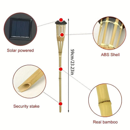 Outdoor Solar Lawn Light – Bamboo Torch Style