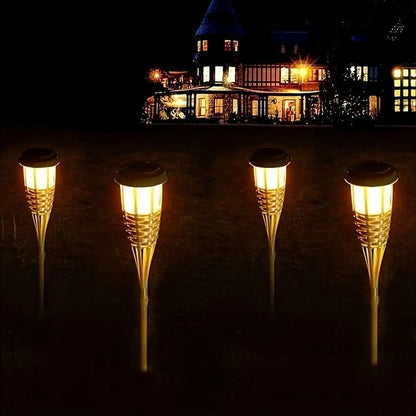 Outdoor Solar Lawn Light – Bamboo Torch Style