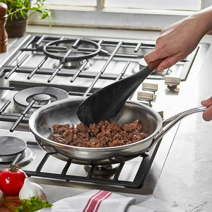 Versatile Cooking Spoon & Turner | Heat Resistant up to 230°C, BPA-Free Silicone | Gentle on Non-Stick Surfaces | 29×7 cm