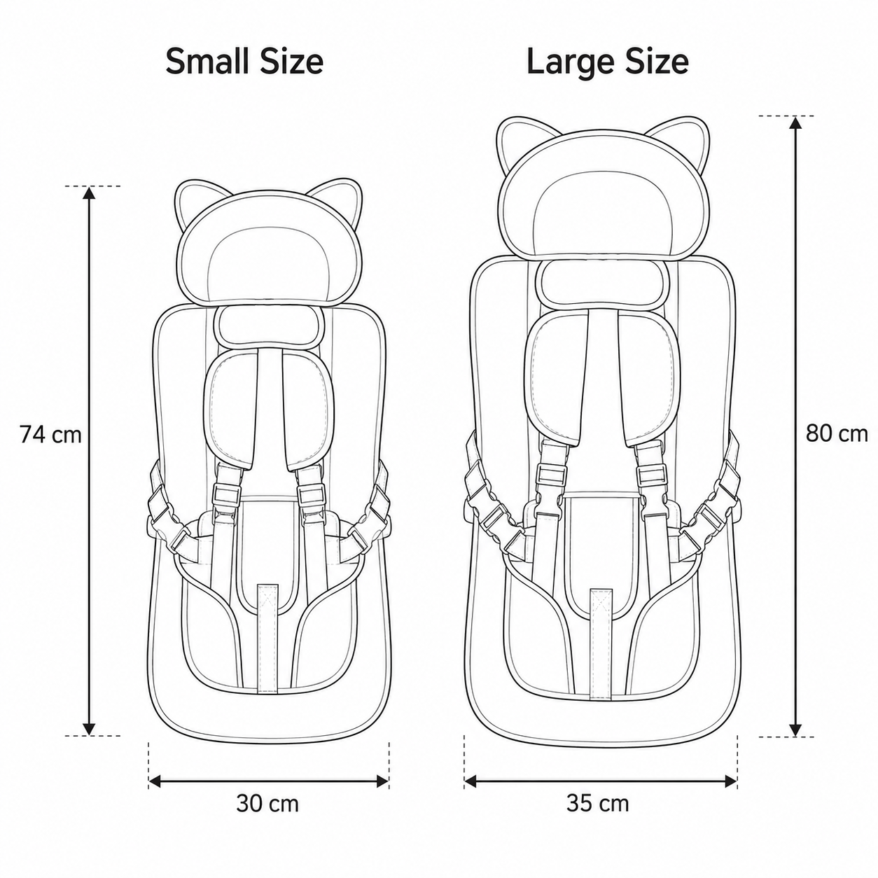 Adjustable Strap Child Seat Cushion in Cute Bear Design
