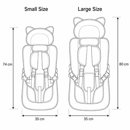 Adjustable Straps Kids Seat Cushion Featuring a Cute Cat Design