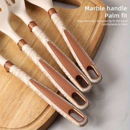 Cooking Tools Set with Wooden Handles – Silicone Kitchen Utensils