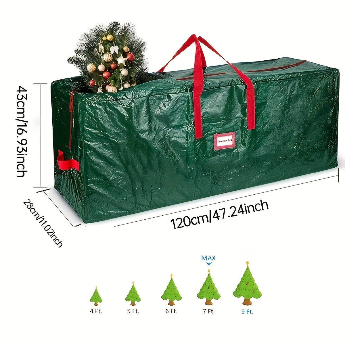 Large Waterproof Storage Bag for Artificial Christmas Trees – Durable Polyester