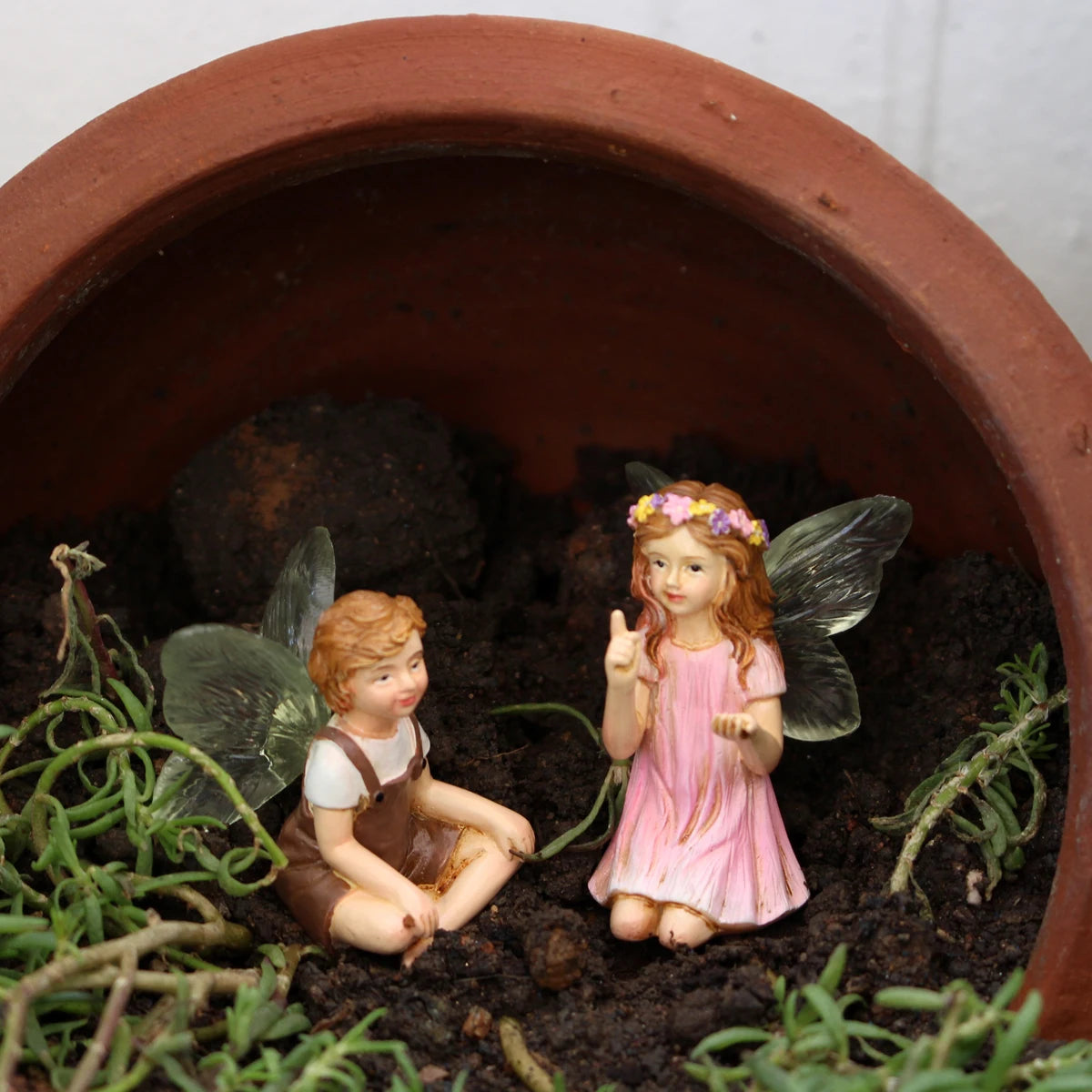 Mini Fairy Figurines Set of 2 | Resin Garden & Table Decor | Enchanting Outdoor Ornaments