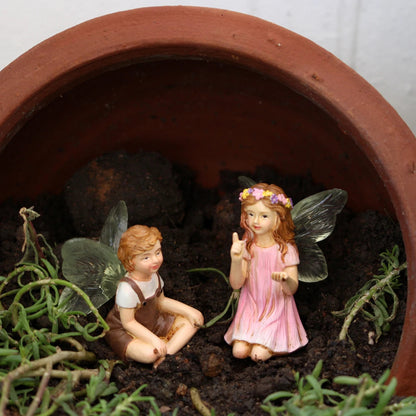 Mini Fairy Figurines Set of 2 | Resin Garden & Table Decor | Enchanting Outdoor Ornaments