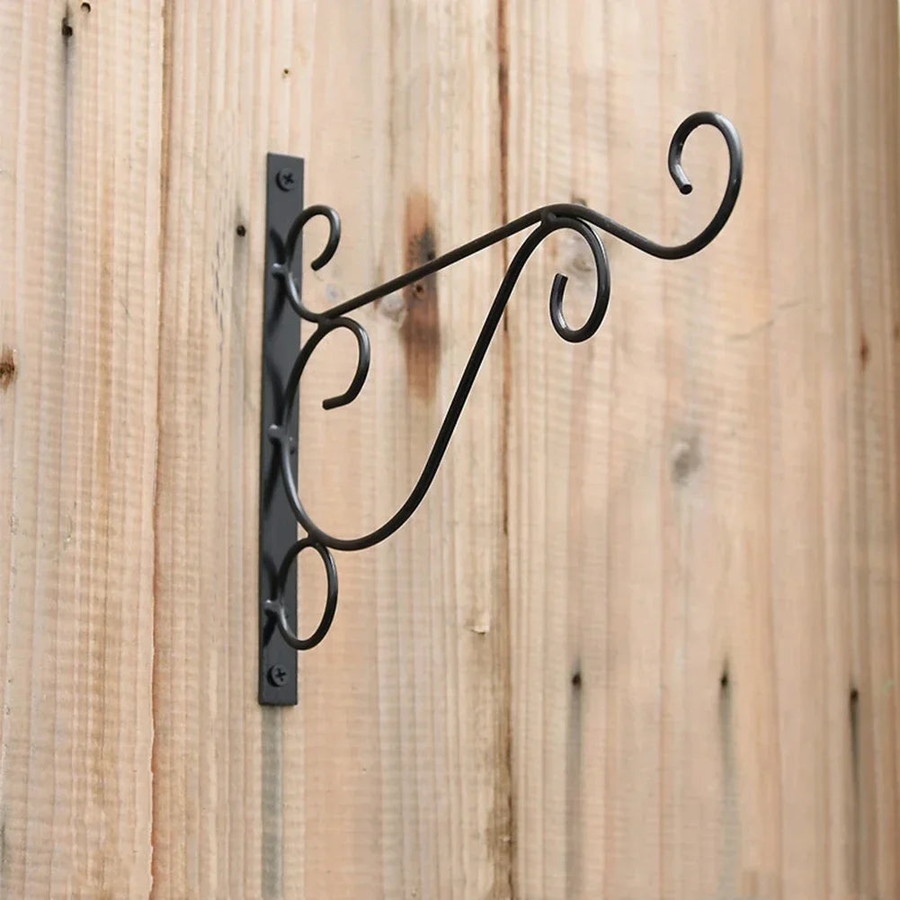 Heavy-Duty Metal Wall Hooks for Plant Hanging | Black Coated | Ideal for Lanterns & Baskets