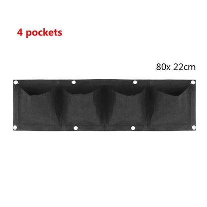Vertical Plant Pocket for Wall Mounting | Green/Black | 2–12 Compartments
