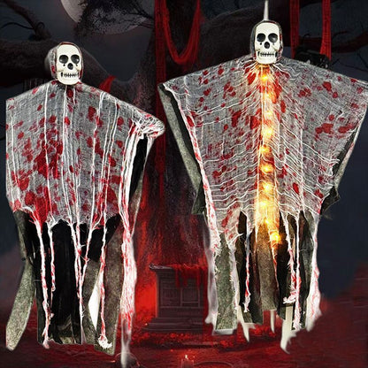 Luminous Blood Red Skull Ghost – Halloween Hanging Decoration