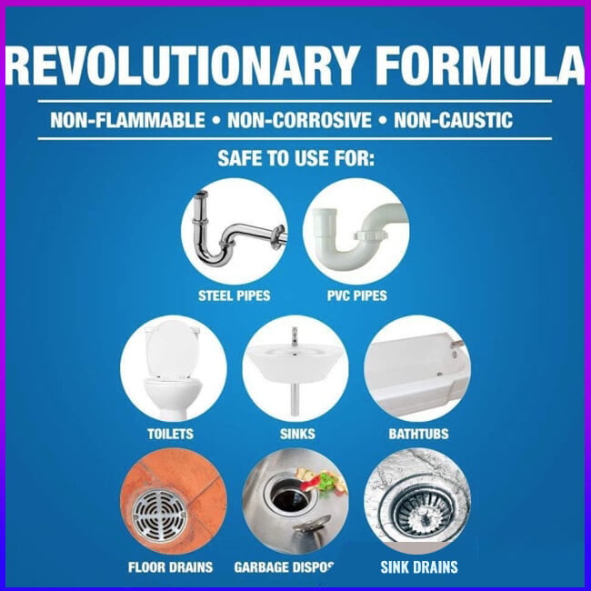 Powerful Drain Cleaner Powder with Active Foam | Eliminates Grease, Hair & Blockages | Odor Neutralization | Ideal for Sinks, Showers & Balconies