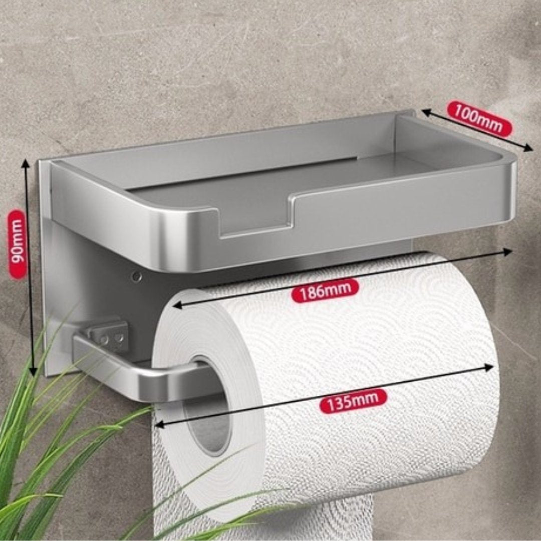 Stylish Wall-Mounted Toilet Paper Dispenser with Shelf