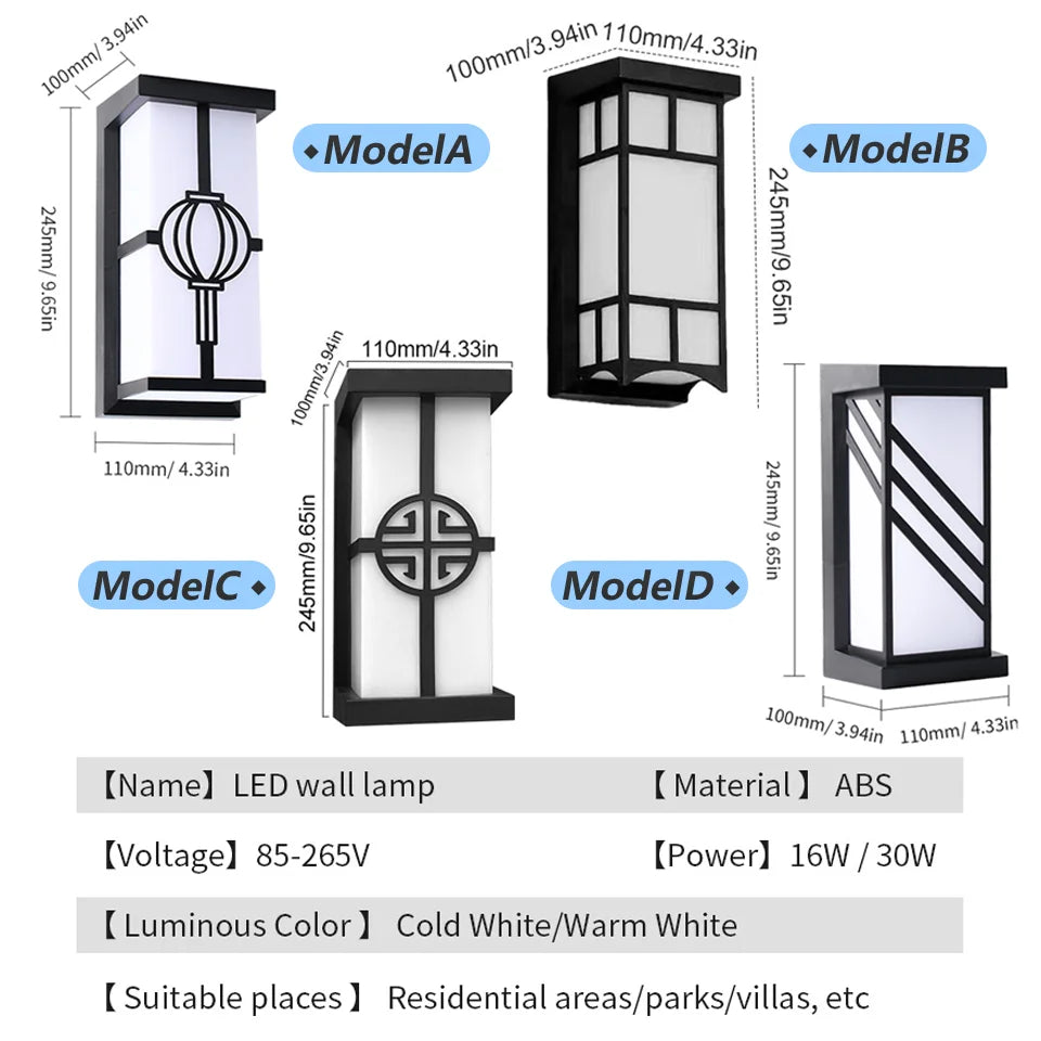 Outdoor Wall Light with Motion Sensor | Waterproof LED | 16W/30W IP65
