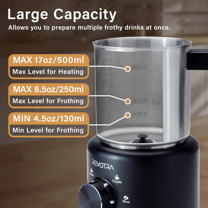 Versatile Electric Milk Frother | 4-in-1 500ml Stainless Steel