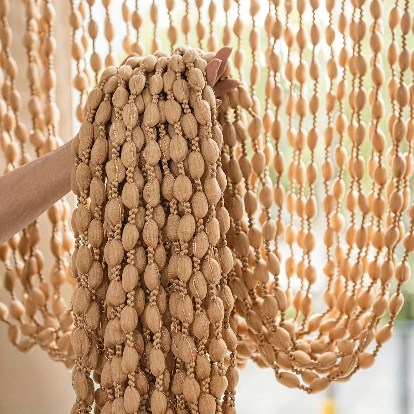 Boho Style Bed Canopy with Beads – Ideal for Bedroom or Play Area